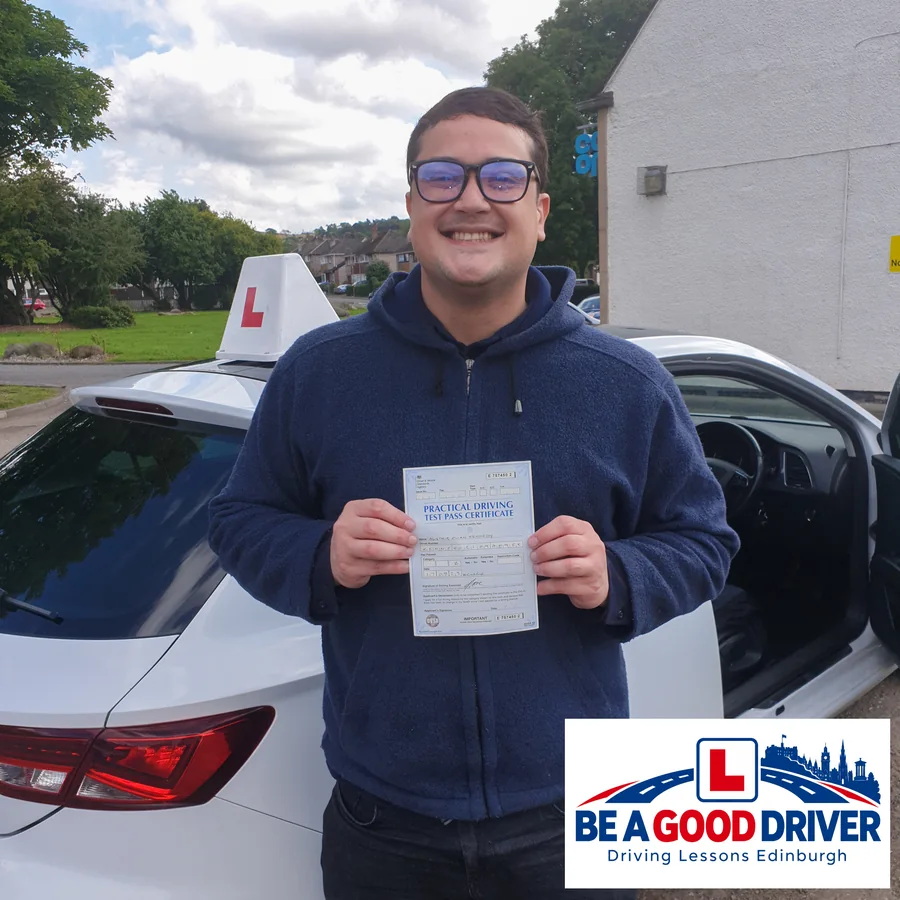Successful learner with Adrian after passing their driving test